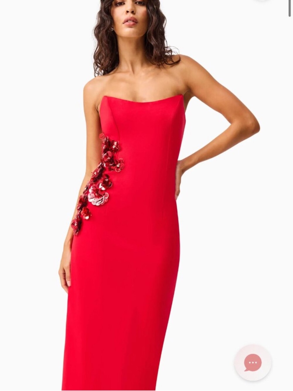 elliatt yasmine red strapless 3d flower detail strapless maxi dresss size XL NEW - Picture 4 of 12